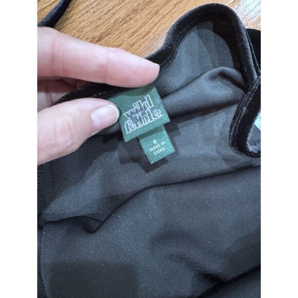 Wild Fable Women's Black Velvet Velour Velvet Wide Leg Jumpsuit Small Glam Party - Picture 3 of 5